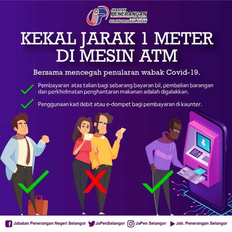 Kekal Jarak 1 Meter di Mesin ATM