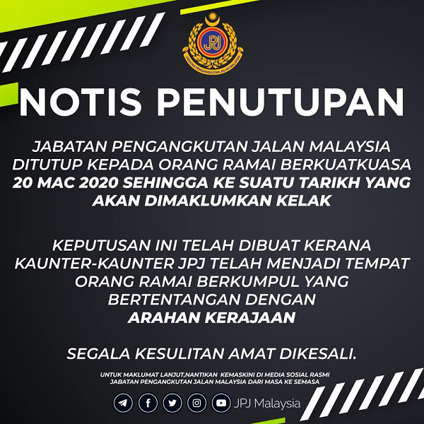 Notis Penutupan JPJ