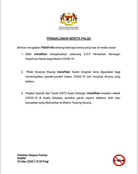 Pemakluman Berita Palsu 10 pagi