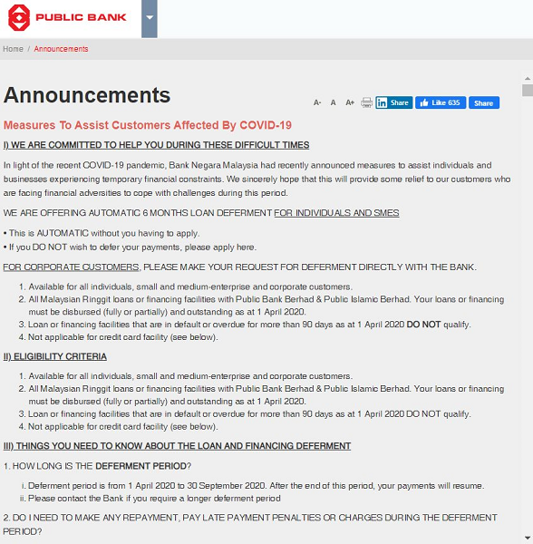 Penangguhan Bayaran Public Bank