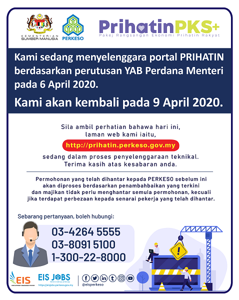 7UNTUK MAKLUMAN penyelenggaraan portal PRIHATIN PERKESO