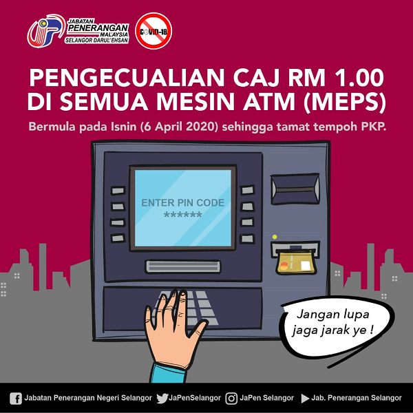 8Pengecualian Caj RM 1.00 di Semua Mesin ATM MEPS
