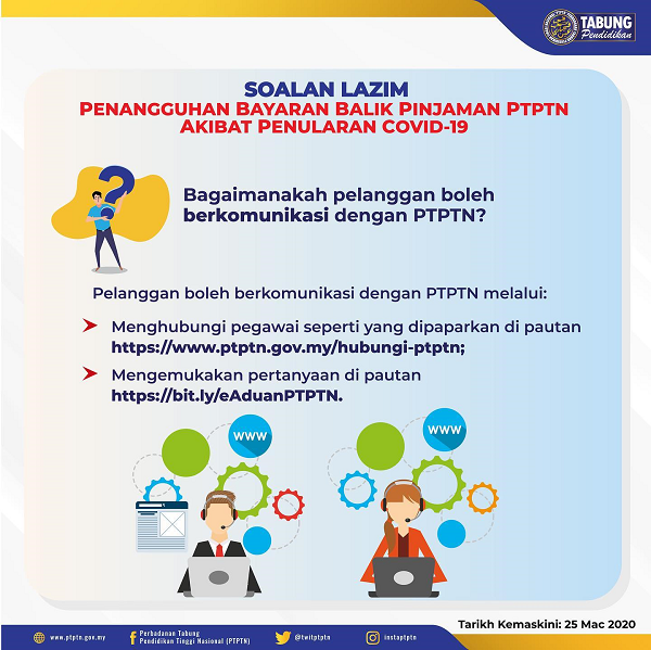 Bagaimana pelanggan boleh berkomunikasi dengan PTPTN