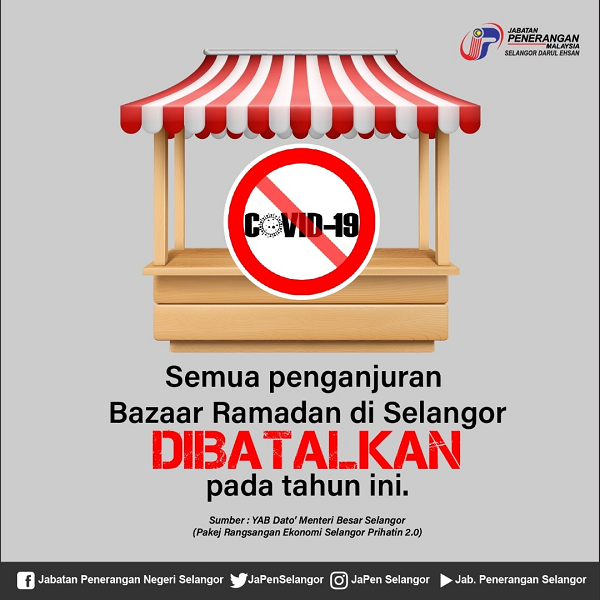 Makluman BAZAAR RAMADAN SELANGOR DIBATALKAN