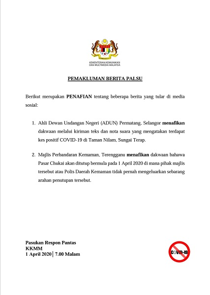 PEMAKLUMAN BERITA PALSU