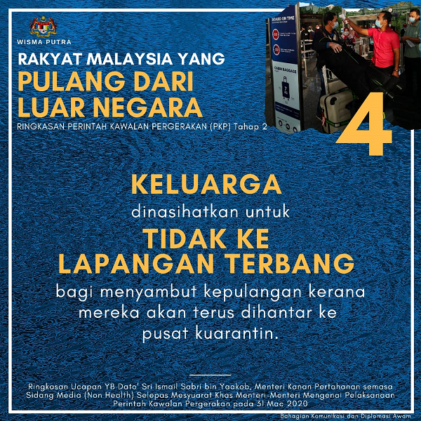 Ringkasan PKP Tahap 2 mengenai Rakyat Malaysia yang pulang dari Luar Negara