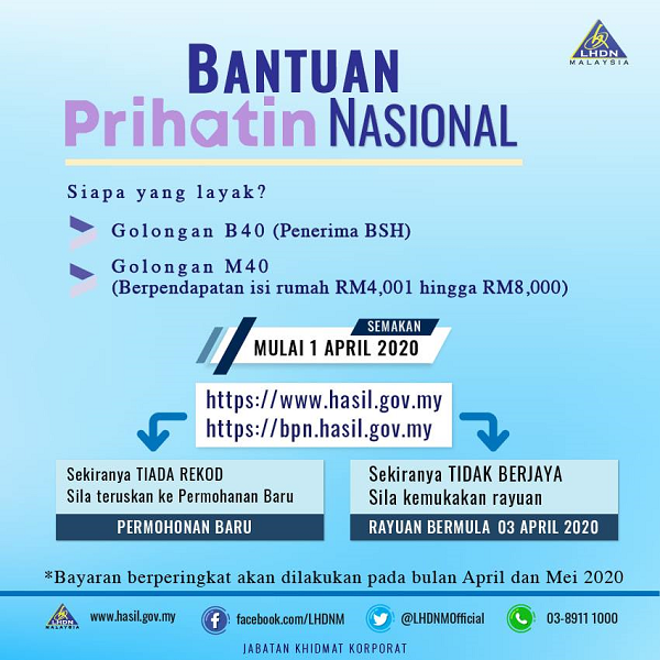 Siapa yang layak untuk Bantuan Prihatin Nasional