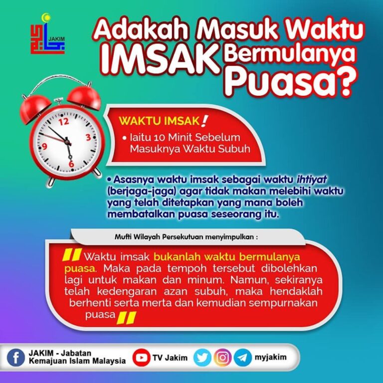 adakah masuk waktu imsak bermulanya puasa