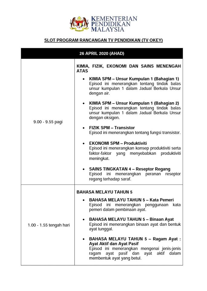 tv okey 26 April 2020