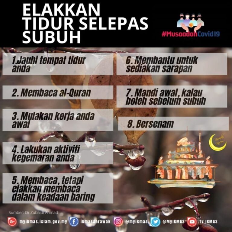 elakkan tidur selepas subuh
