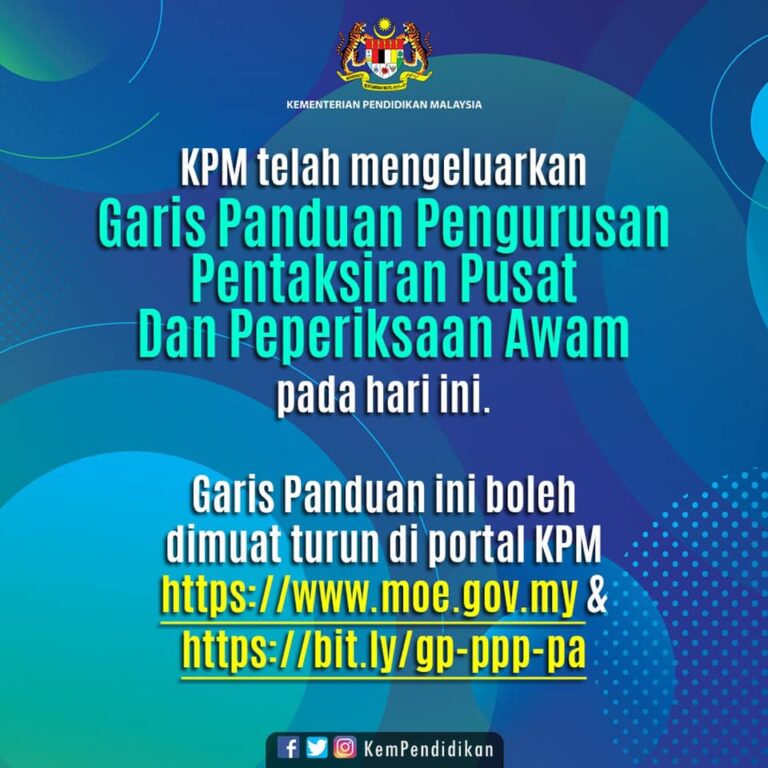 GARIS PANDUAN PENGURUSAN PENTAKSIRAN PUSAT DAN PEPERIKSAAN AWAM