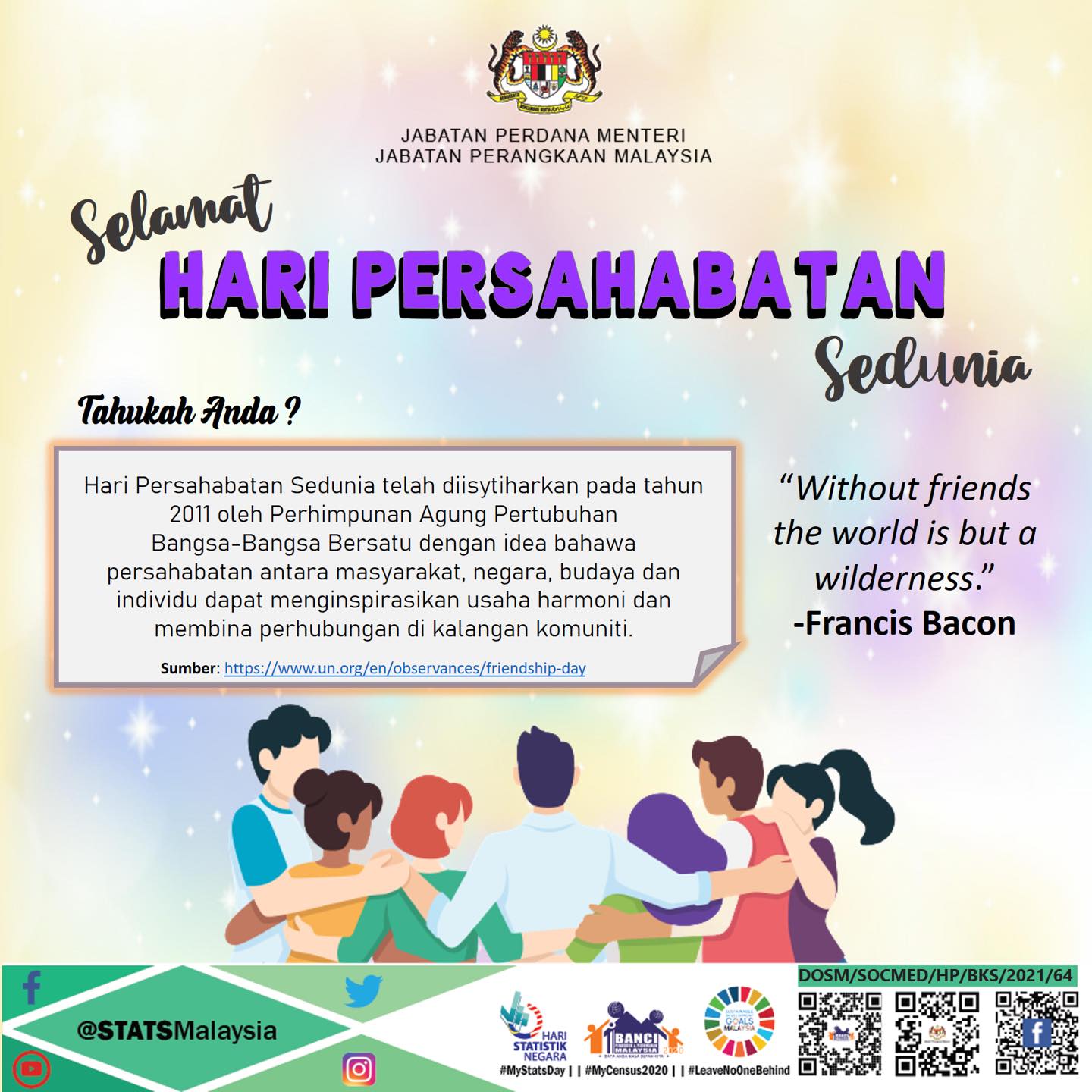 Selamat Hari Persahabatan Sedunia 30 Julai 2021
