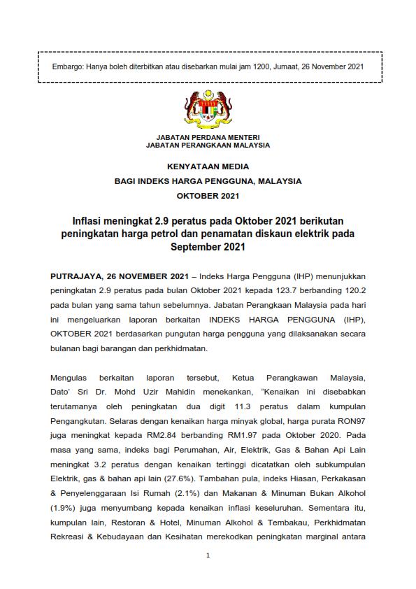 1INDEKS HARGA PENGGUNA MALAYSIA OKTOBER 2021